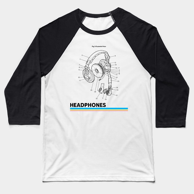 Design of Headphones Baseball T-Shirt by ForEngineer